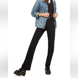 Free People NWT We the Free High Rise French Girl Black Flare Jeans